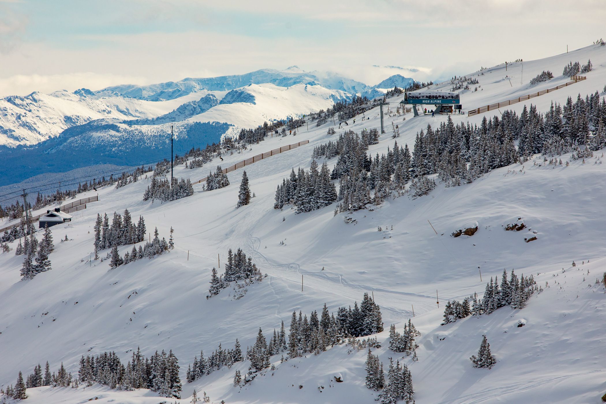 Romantische Berglandschaft im Skigebiet Aspen Snowmass
