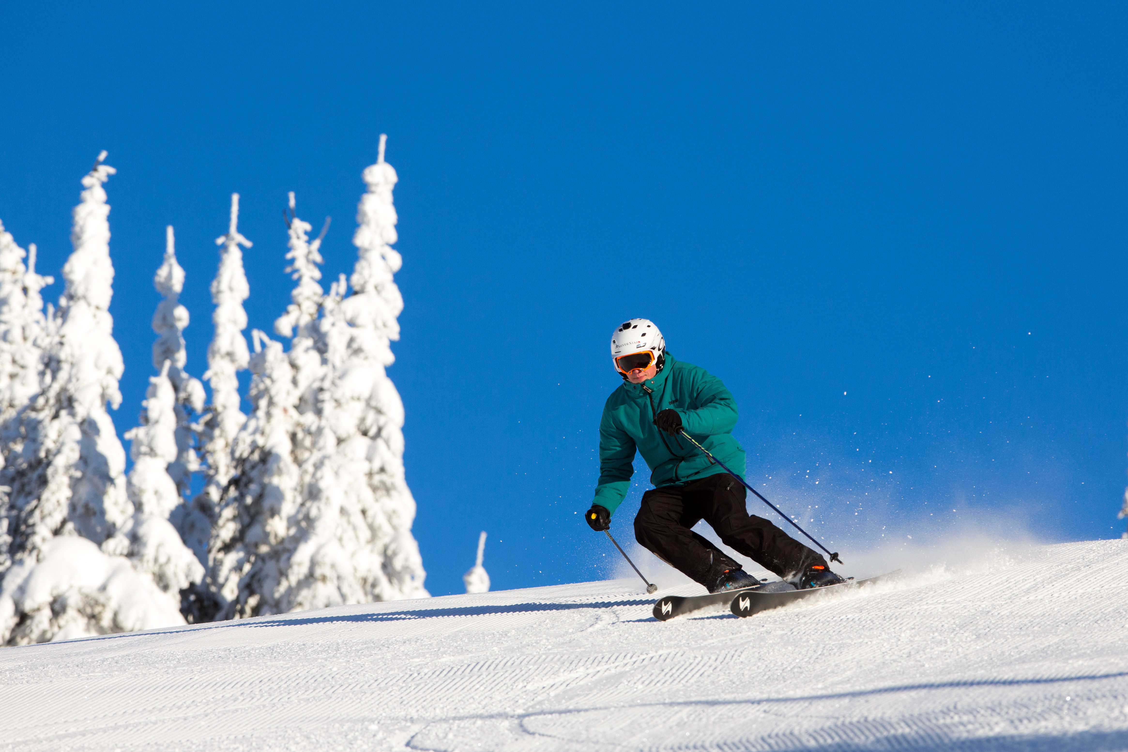 Skifahren im Silver Star Ski Resort, British-Columbia