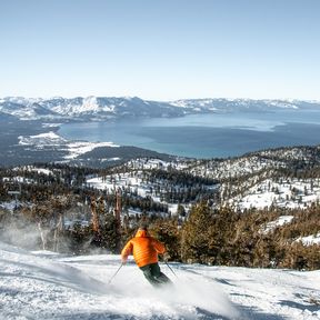 Skifahren im Heavenly Mountain Resort beim Lake Tahoe