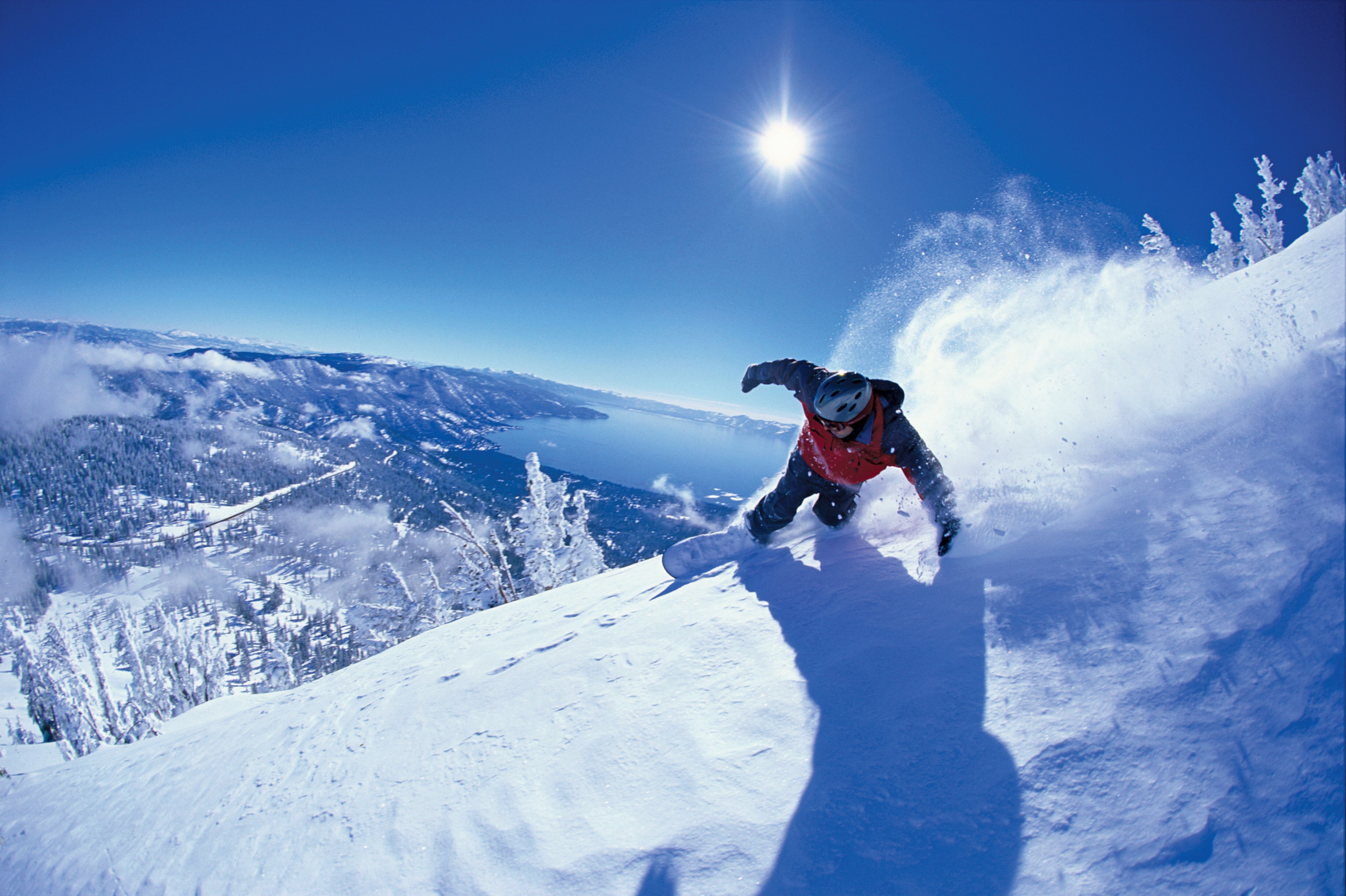 Snowboarding mit Ausblick