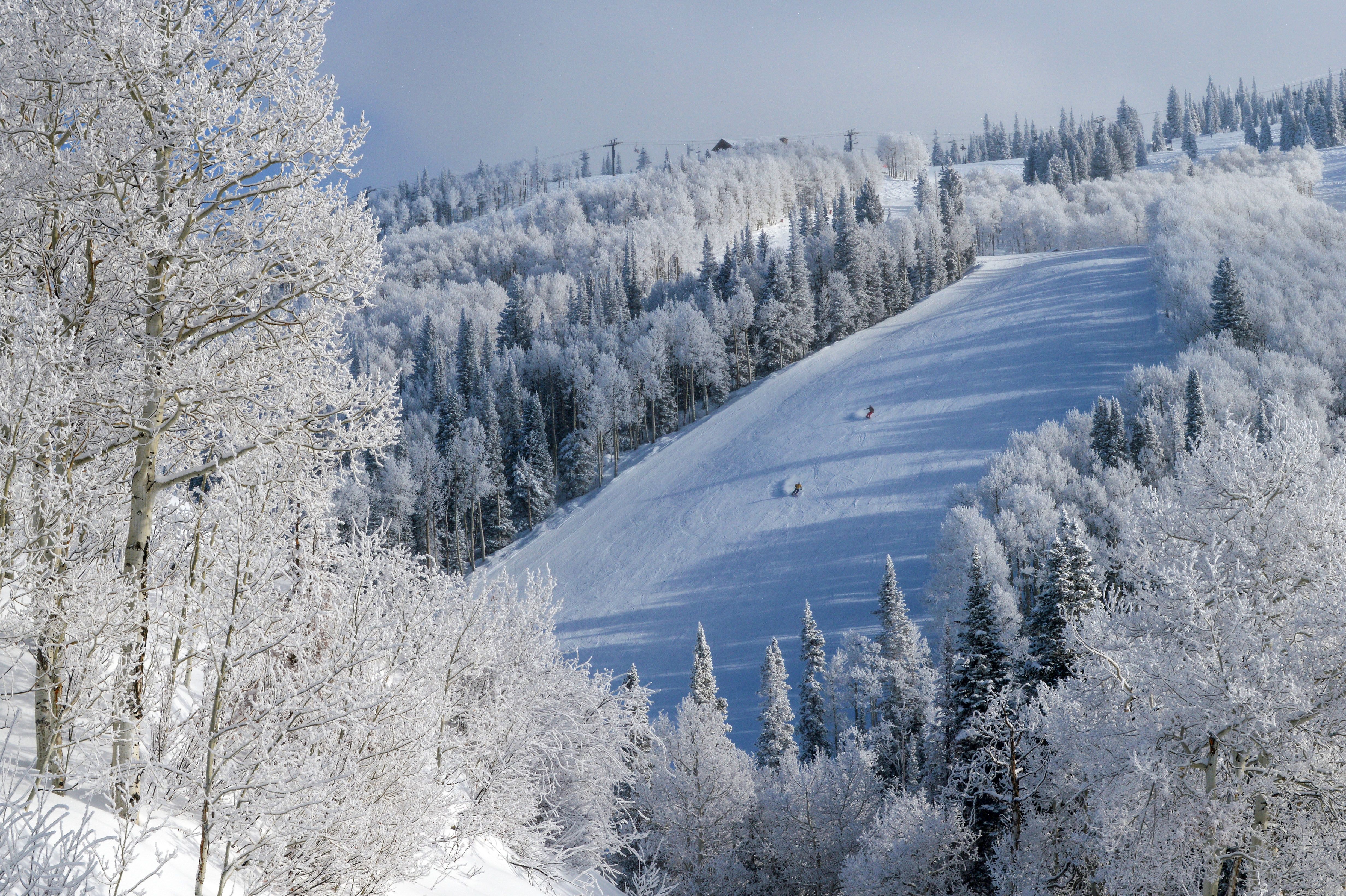 Eine Piste des Steamboat Resorts im US-Bundesstaat Colorado