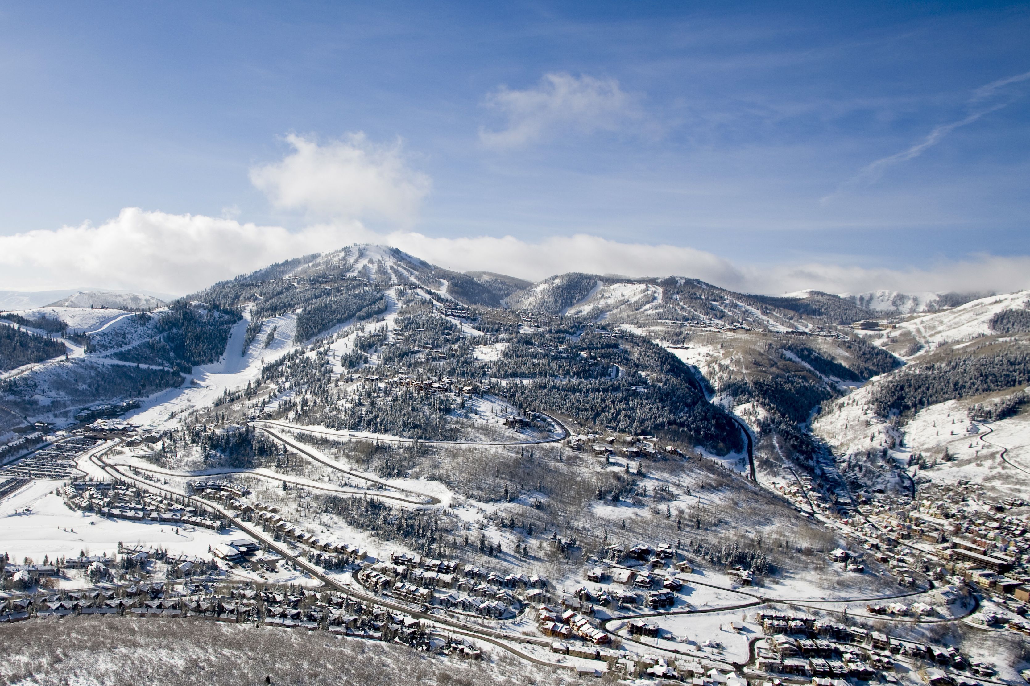 Ein Panoramablick auf das Deer Valley in Park City, Utah