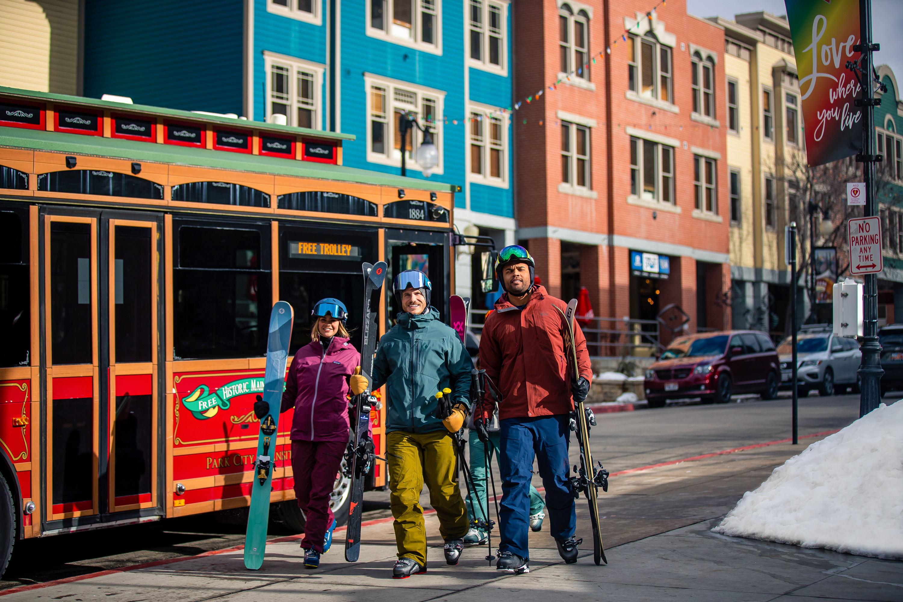 Ein Bus in Park City im Vail Resort in Utah