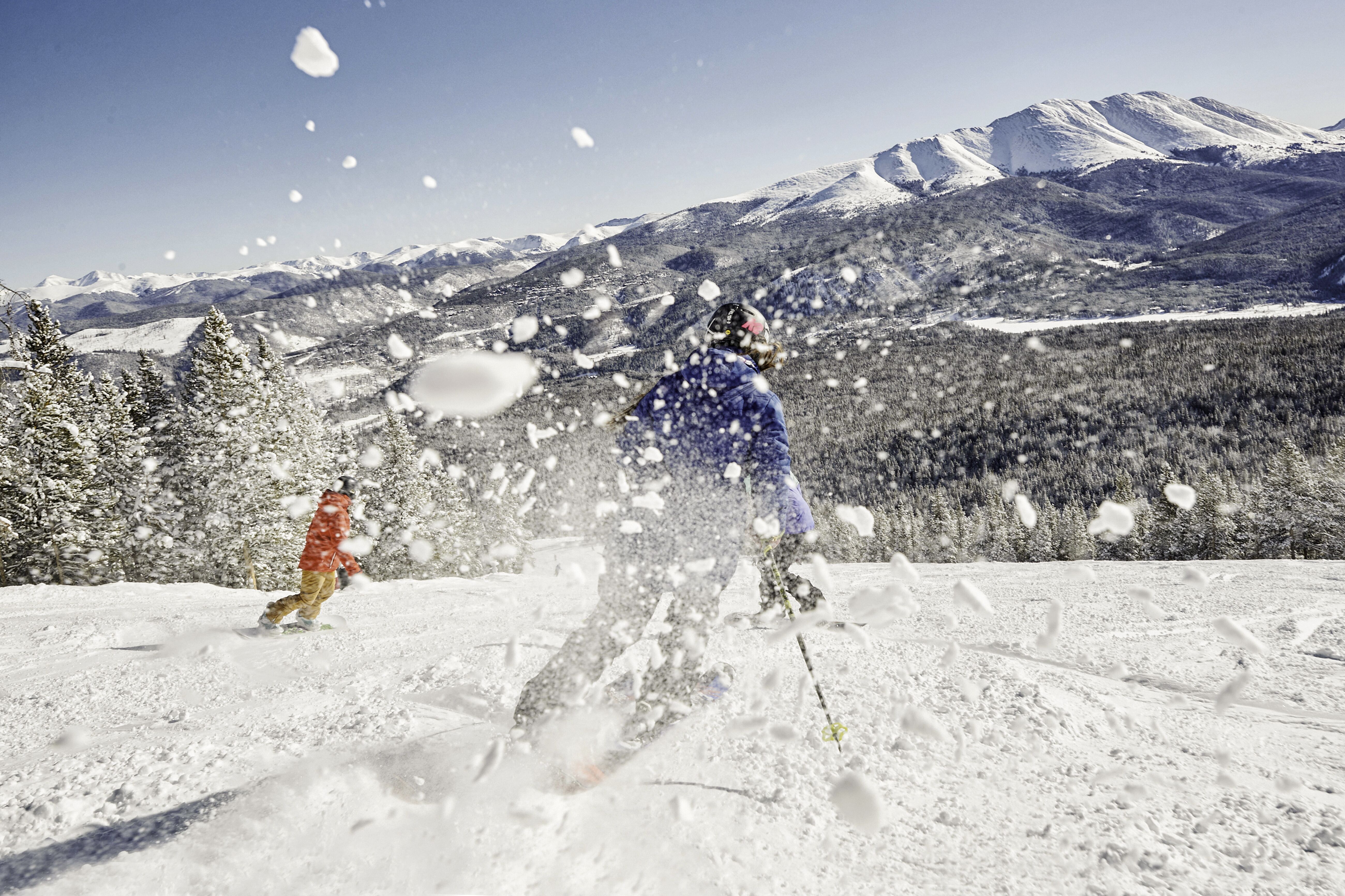 Dichtes Schneetreiben im Breckenridge Skigebiet in Colorado