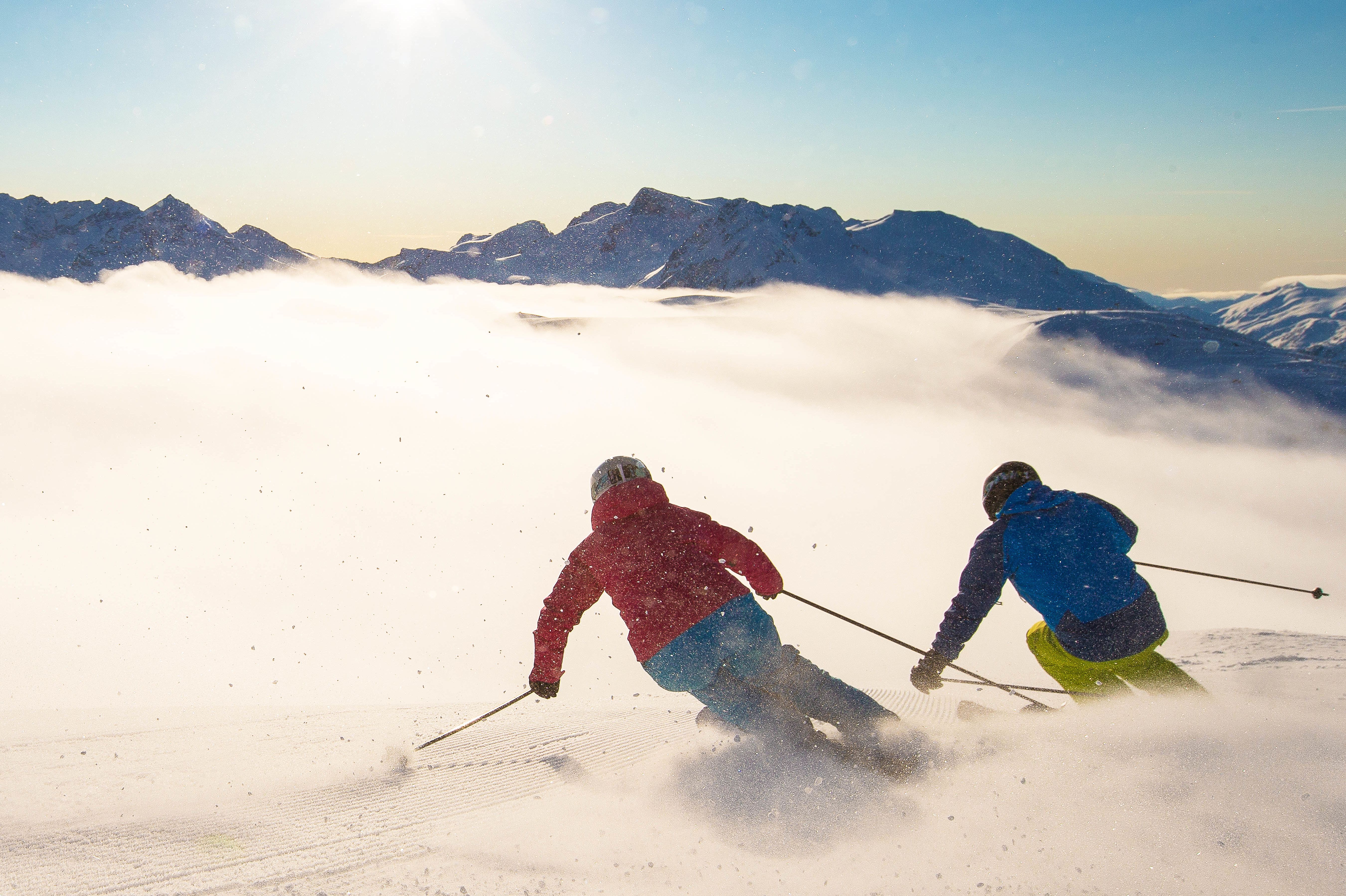 Skifahrer auf Whistler Mountain, British Columbia