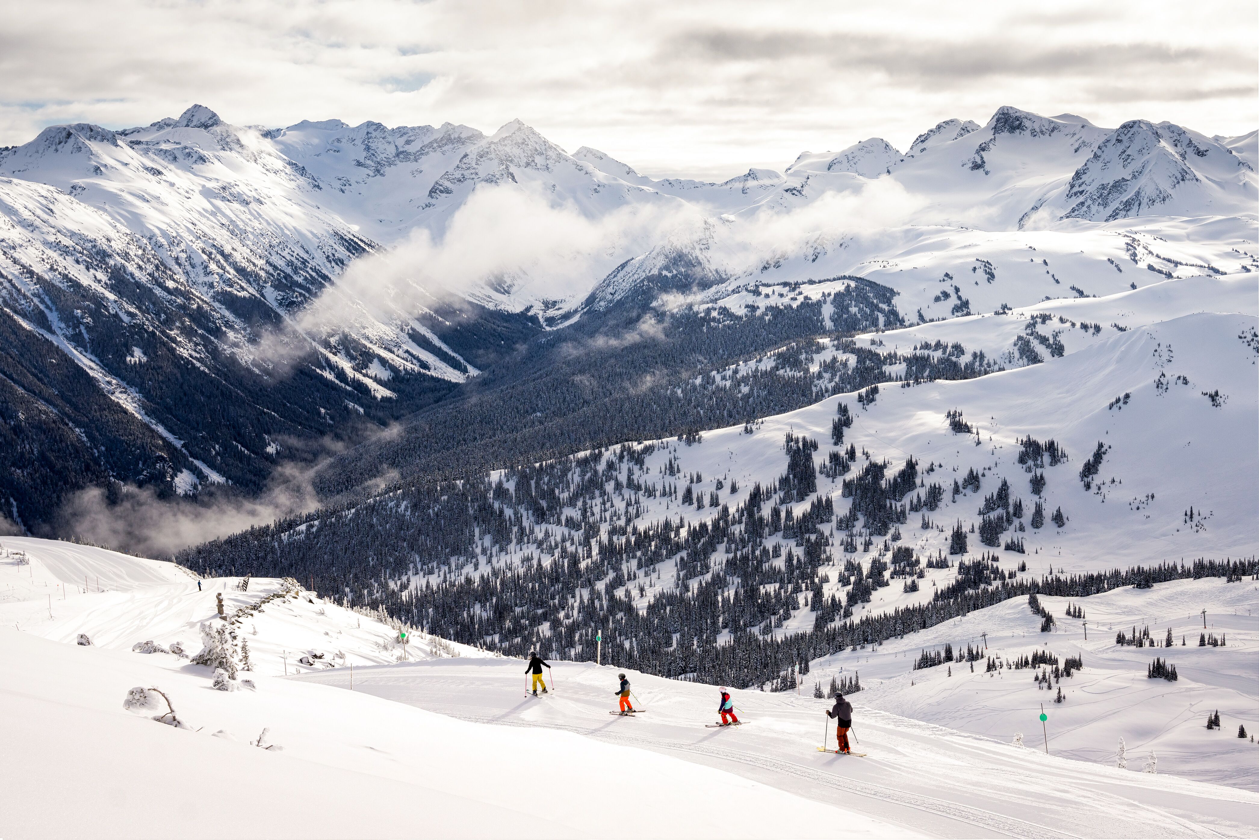 Fahrt ins Tal im Whistler Blackcomb Skiegebiet in British Columbia