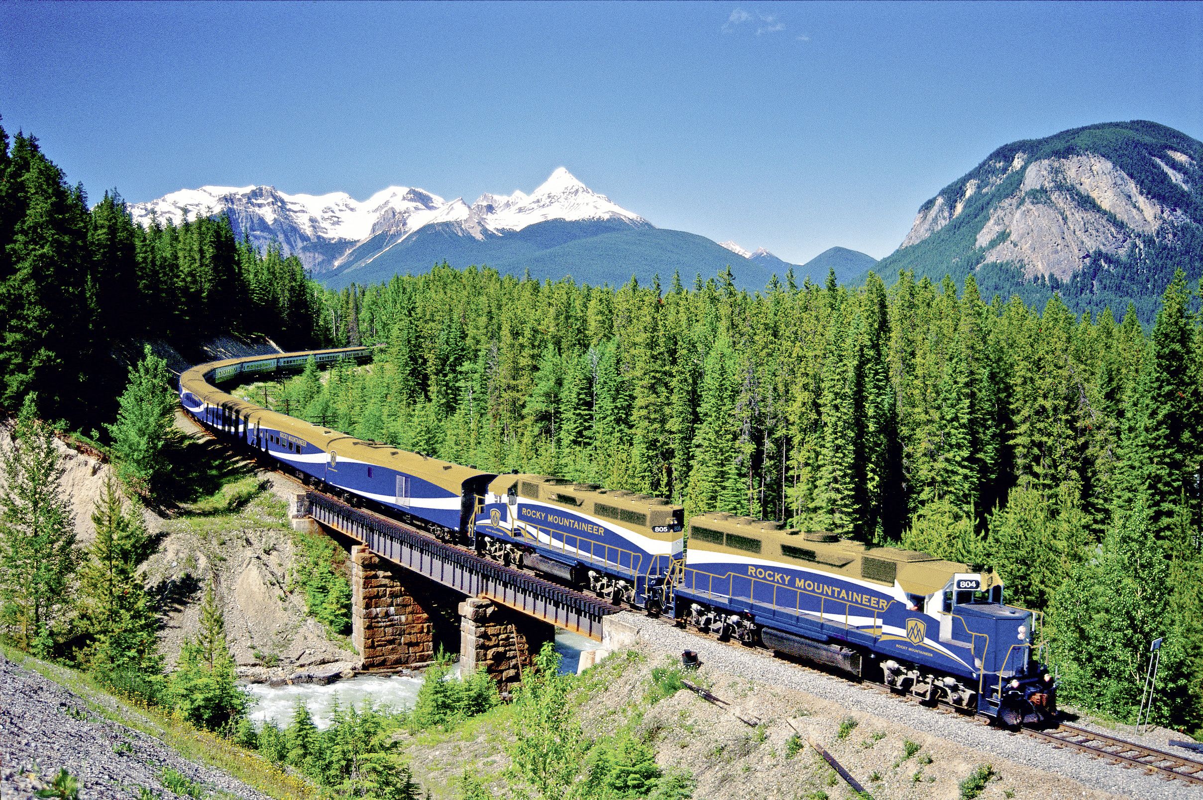 Zug von Rocky Mountaineer Bahngesellschaft in Ottertail