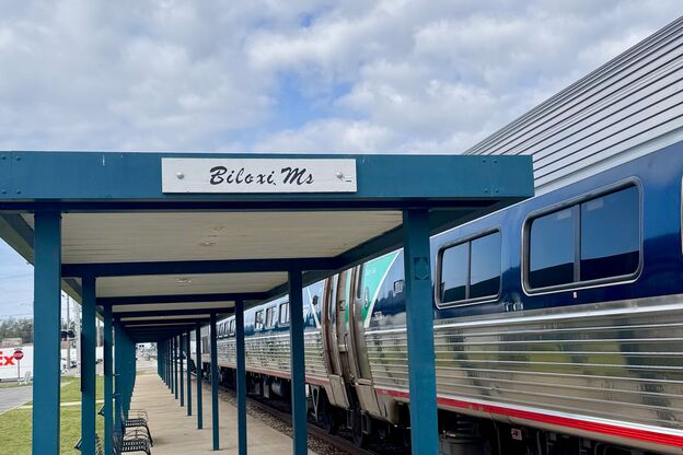 Amtrak Zug in Biloxi in Mississippi