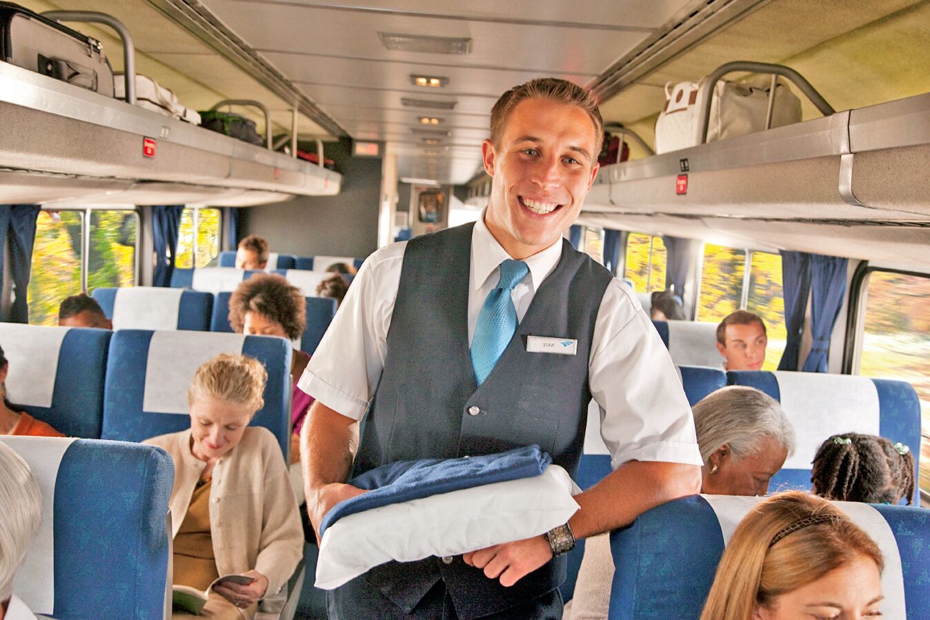 Service im Amtrak-Zug